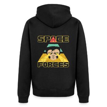 SPACE FORCES - Unisex Premium Organic Zip Hoodie - black - Back - Nico (187cm)
