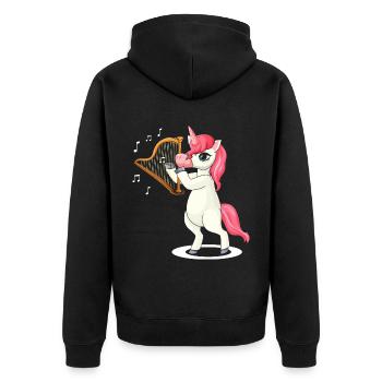 Conception de harpe pour harpiste et joueur de harpe - Veste à capuche bio Premium Unisexe - noir - Dos - Nico (187cm)