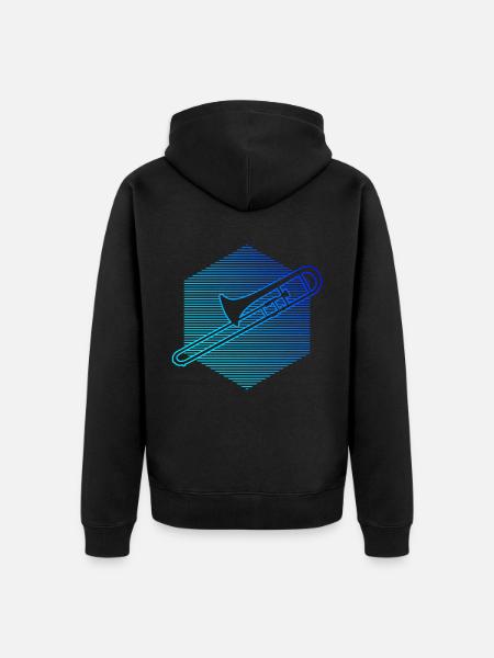 Posaunistin Tenorposaune Blechblasinstrument - Unisex Premium Bio Zip Hoodie - Schwarz