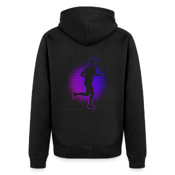 Course à pied hommes Coureurs de marathon féminins Course à pied - Veste à capuche bio Premium Unisexe - noir - Dos - Nico (187cm)