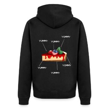 cheesecake yummy cheesecake - Unisex Premium Organic Zip Hoodie - black - Back - Nico (187cm)
