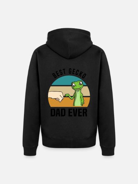 Gecko Lover - Unisex Premium Organic Zip Hoodie - black