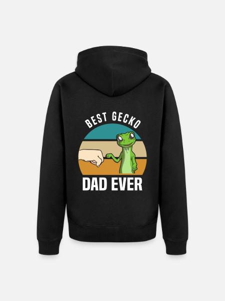 Gecko - Unisex Premium Organic Zip Hoodie - black