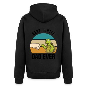 Tortoises - Unisex Premium Organic Zip Hoodie - black - Back - Nico (187cm)