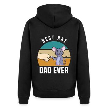 Ratten Liebhaber | Ratte Haustiere Tiere Geschenke - Unisex Premium Bio Zip Hoodie - Schwarz - Hinten - Nico (187cm)