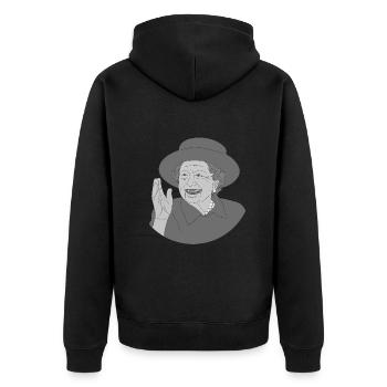 Elisabeth II: Élisabeth II - Veste à capuche bio Premium Unisexe - noir - Dos - Nico (187cm)