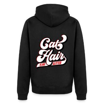 Cat hair is my glitter | Colors can be changed - Unisex Premium Organic Zip Hoodie - black - Back - Nico (187cm)