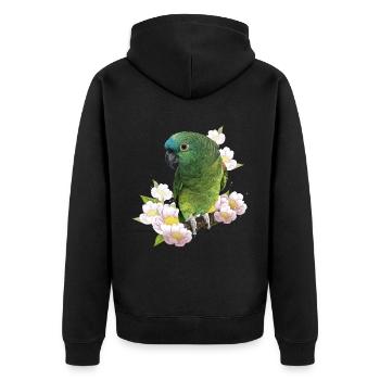 The blue-fronted amazon - Unisex Premium Organic Zip Hoodie - black - Back - Nico (187cm)