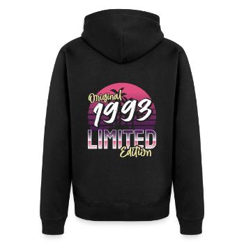 SW 1993 original limited edition - Unisex Premium Organic Zip Hoodie - black - Back - Nico (187cm)
