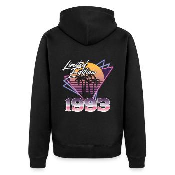 SW 1993 triangles limited edition - Unisex Premium Organic Zip Hoodie - black - Back - Nico (187cm)