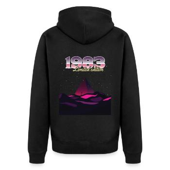 SW 1983 pyramid limited edition - Unisex Premium Organic Zip Hoodie - black - Back - Nico (187cm)