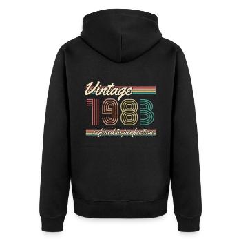 ST 1983 Vintage refined to perfection - Unisex Premium Organic Zip Hoodie - black - Back - Nico (187cm)