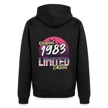 SW 1983 original limited edition - Unisex Premium Organic Zip Hoodie - black - Back - Nico (187cm)