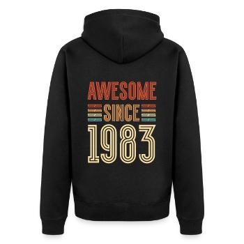 ST Génial depuis 1983 - Veste à capuche bio Premium Unisexe - noir - Dos - Nico (187cm)