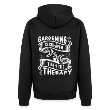 Hobby gardeners, fruit and vegetable gardeners - Unisex Premium Organic Zip Hoodie - black - Back - Nico (187cm)