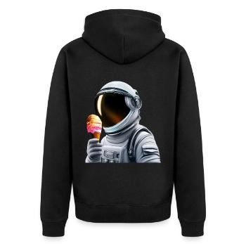 Astronaute de la crème glacée gaufre - Veste à capuche bio Premium Unisexe - noir - Dos - Nico (187cm)