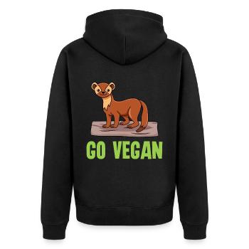Marten design for proud vegans - Unisex Premium Organic Zip Hoodie - black - Back - Nico (187cm)