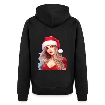 Sexy Père Noël Femme Noël Noël laid - Veste à capuche bio Premium Unisexe - noir - Dos - Nico (187cm)