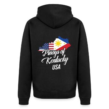 Filipinos von Kentucky Design für stolze Fil-Ams - Unisex Premium Bio Zip Hoodie - Schwarz - Hinten - Nico (187cm)