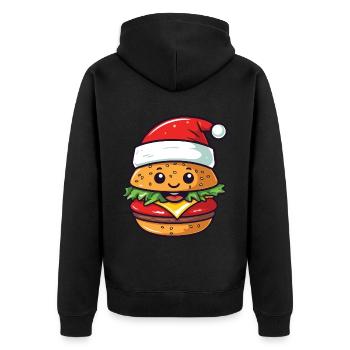 Burger Noël Bande Dessinée - Veste à capuche bio Premium Unisexe - noir - Dos - Nico (187cm)