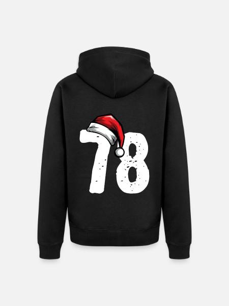 78 Number Christmas - Unisex Premium Organic Zip Hoodie - black
