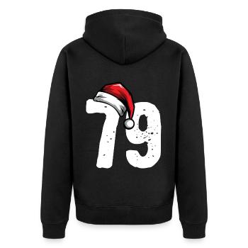 79 Numéro Noël - Veste à capuche bio Premium Unisexe - noir - Dos - Nico (187cm)