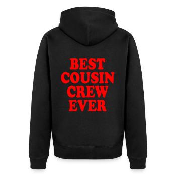 Best cousin crew ever - Veste à capuche bio Premium Unisexe - noir - Dos - Nico (187cm)
