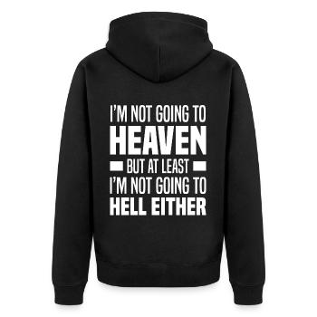 Atheismus - Unisex Premium Bio Zip Hoodie - Schwarz - Hinten - Nico (187cm)