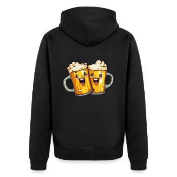 Chopes à bière drôles Rire Bière Boire de l’alcool Humour - Veste à capuche bio Premium Unisexe - noir - Dos - Nico (187cm)