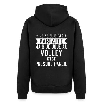 Je Ne Suis Pas Parfaite Mais Je Joue Au Volley - Veste à capuche bio Premium Unisexe - noir - Dos - Nico (187cm)