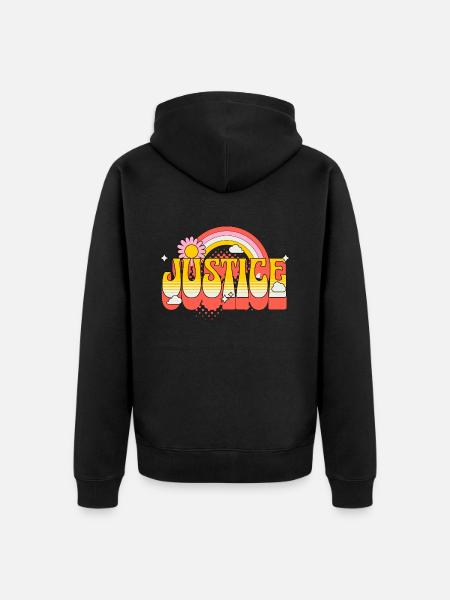 Justice, Freedom, Peace, Tolerance, Love - Unisex Premium Organic Zip Hoodie - black