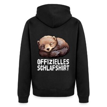 Official Sleep Shirt American Mink Mink - Unisex Premium Organic Zip Hoodie - black - Back - Nico (187cm)