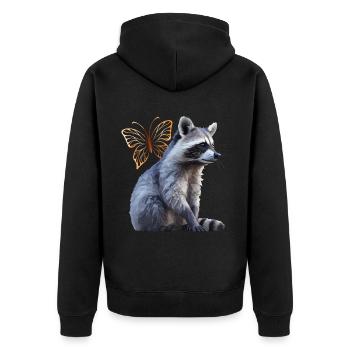 Raton laveur - Veste à capuche bio Premium Unisexe - noir - Dos - Nico (187cm)