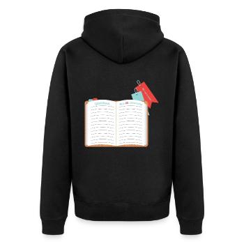 Mon 60e anniversaire (édition livre d’or) - Veste à capuche bio Premium Unisexe - noir - Dos - Nico (187cm)
