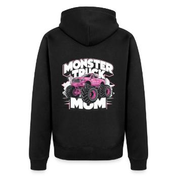 Monster Truck Mom für Frauen und Mädchen - Unisex Premium Bio Zip Hoodie - Schwarz - Hinten - Nico (187cm)
