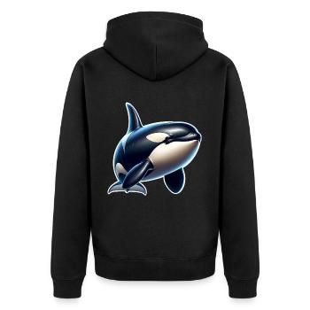 Orque Épaulard - Veste à capuche bio Premium Unisexe - noir - Dos - Nico (187cm)