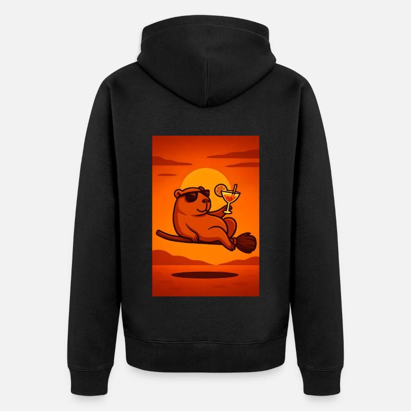Cadeau d’été Capybara d’Halloween - Veste à capuche bio Premium Unisexe - noir