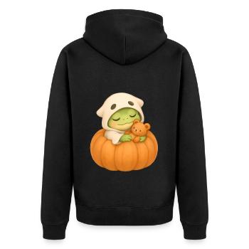 Halloween Frog Costume Gift - Unisex Premium Organic Zip Hoodie - black - Back - Nico (187cm)