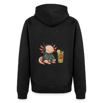 Halloween Axolotl Disguise Gift - Unisex Premium Organic Zip Hoodie - black - Back - Nico (187cm)