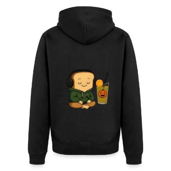 Halloween Toast Costume Gift - Unisex Premium Organic Zip Hoodie - black - Back - Nico (187cm)