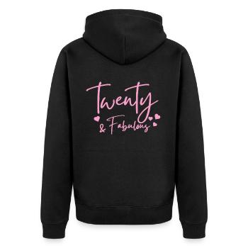 twenty fabulous - Unisex Premium Organic Zip Hoodie - black - Back - Nico (187cm)