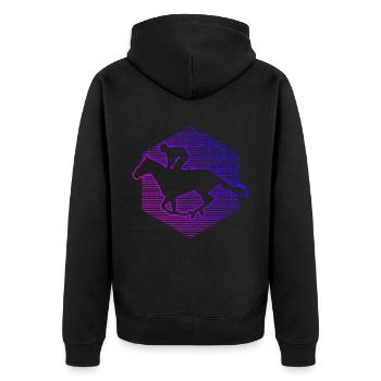 Ladies Equestrian Equestrian Horse Riding - Unisex Premium Organic Zip Hoodie - black - Back - Nico (187cm)