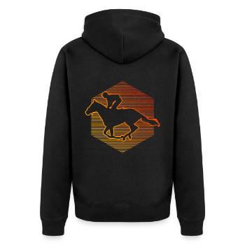 Équitation de saut d’obstacles de course féminine - Veste à capuche bio Premium Unisexe - noir - Dos - Nico (187cm)