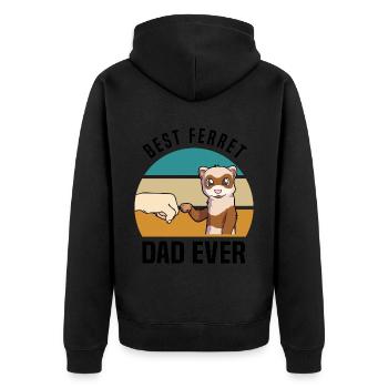 Frettchen - Unisex Premium Bio Zip Hoodie - Schwarz - Hinten - Nico (187cm)