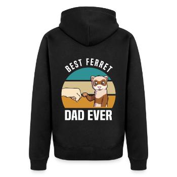 Frettchen Liebhaber Sprüche | Haustier Geschenke - Unisex Premium Bio Zip Hoodie - Schwarz - Hinten - Nico (187cm)
