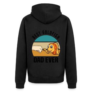 Goldfisch - Unisex Premium Bio Zip Hoodie - Schwarz - Hinten - Nico (187cm)