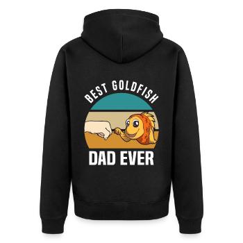 Goldfisch Haustier | Fische Goldfische Geschenke - Unisex Premium Bio Zip Hoodie - Schwarz - Hinten - Nico (187cm)