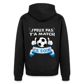 Match De Foot Ce Soir Cadeau Football - Veste à capuche bio Premium Unisexe - noir - Dos - Nico (187cm)