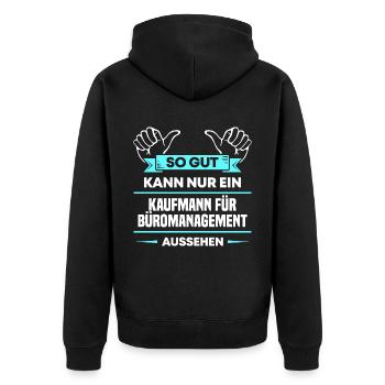 Fahrzeugbaumechaniker Design für stolze Handwerker - Unisex Premium Bio Zip Hoodie - Schwarz - Hinten - Nico (187cm)