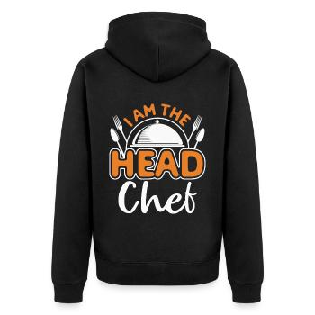 Koch Küchenchef Köche Küche Lustiger Spruch - Unisex Premium Bio Zip Hoodie - Schwarz - Hinten - Nico (187cm)